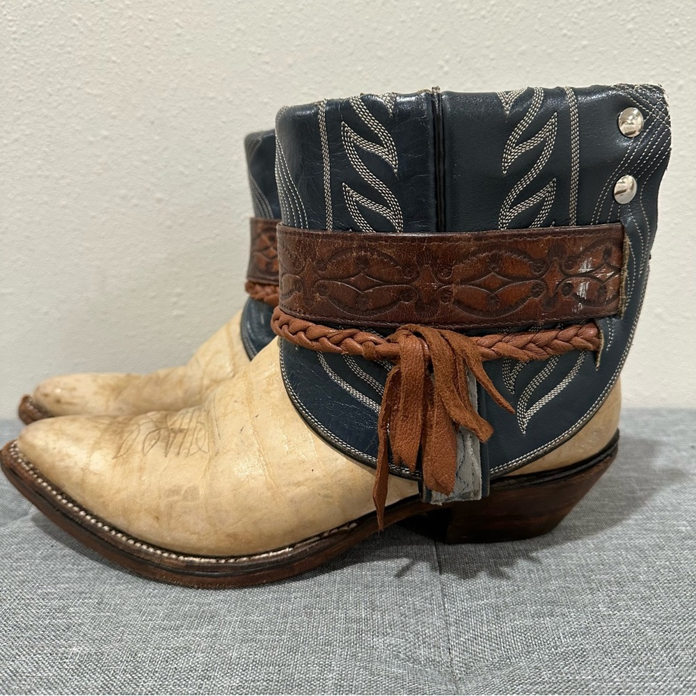 Elegant Two-Tone Ankle Booties